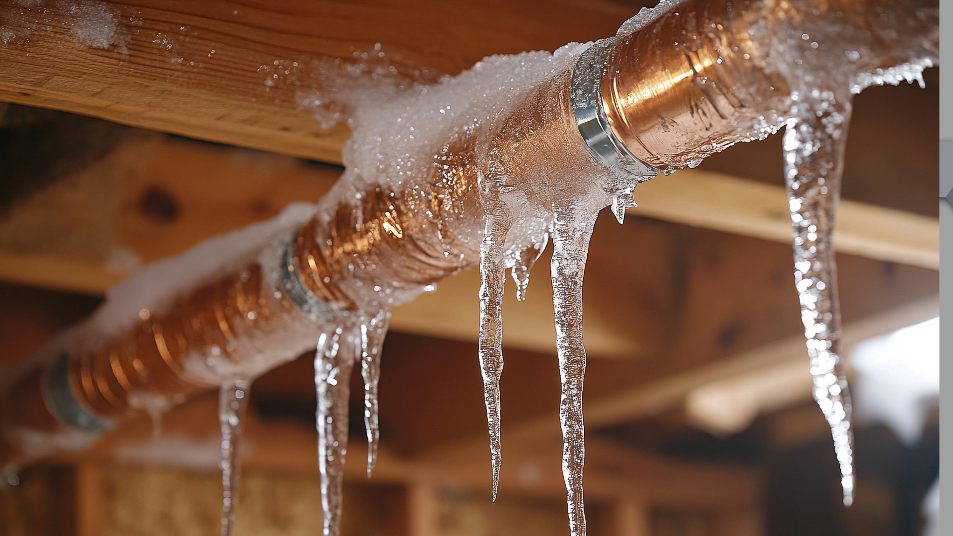 Copper pipe with ice melting